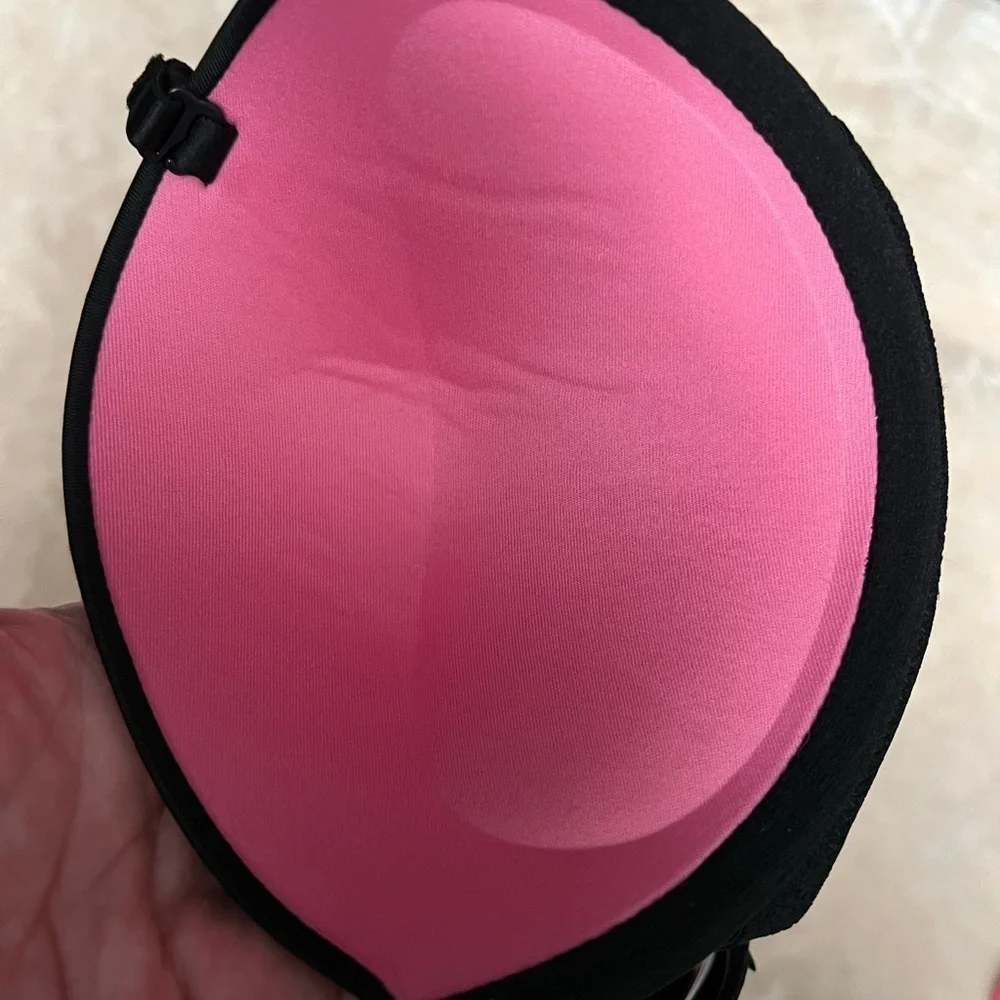 Victoria Secret Pink SZ 34 C Black Padded Bra with Removable Straps ECU